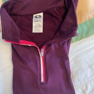 Quarter zip, fleece lined full sleeve active top